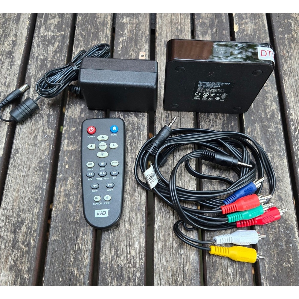 Vintage Western Digital WD TV Mini Media Player with Remote & Cables